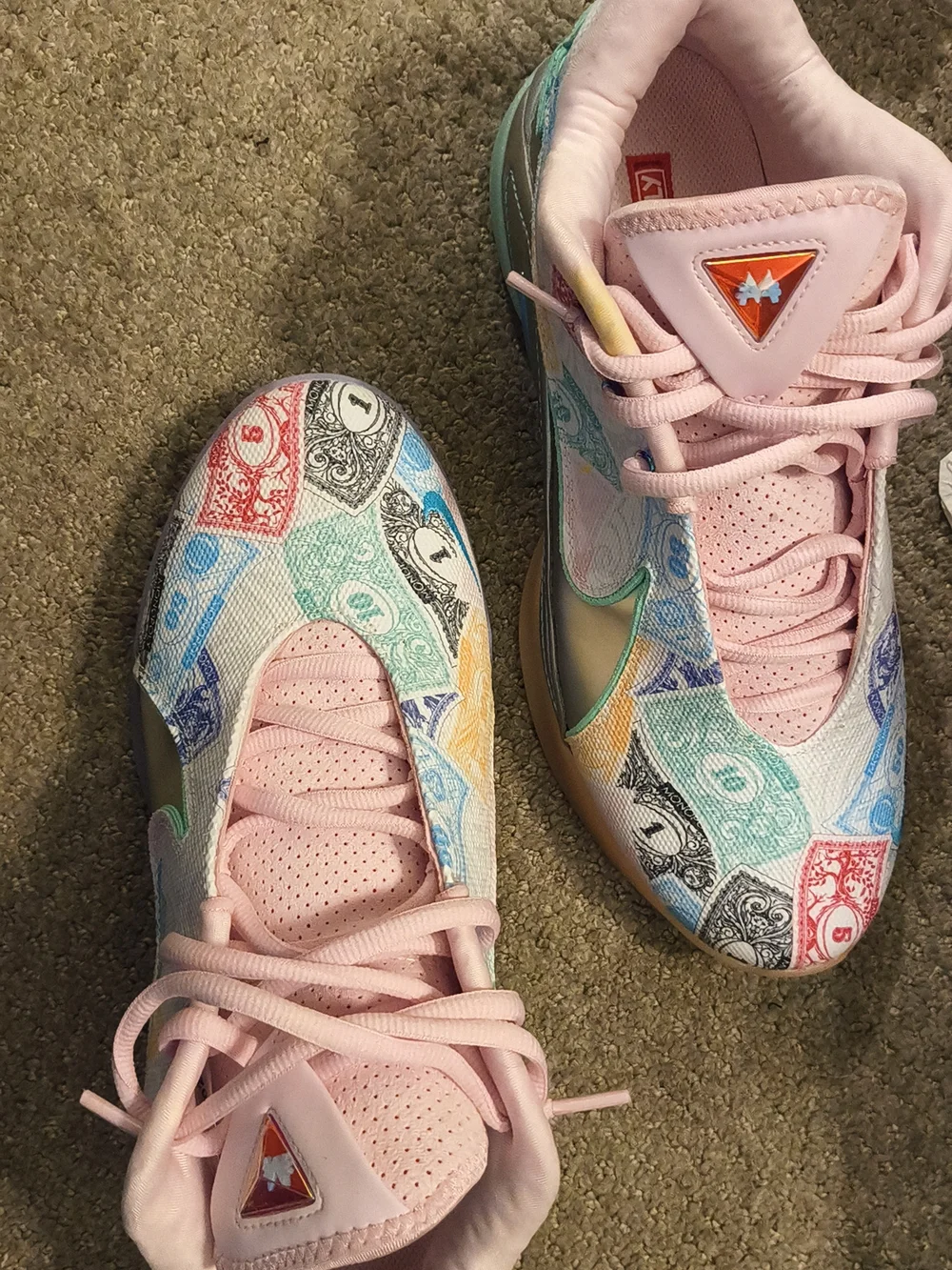 Men's Athletic Sneakers in Pink Multicolor Pattern